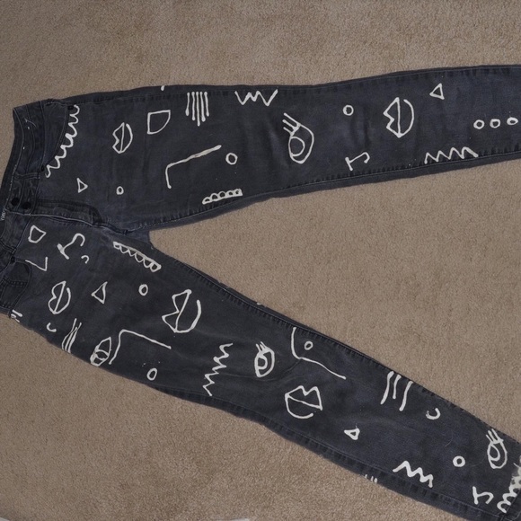 Bleach Painted Jeans - Picture 1 of 6